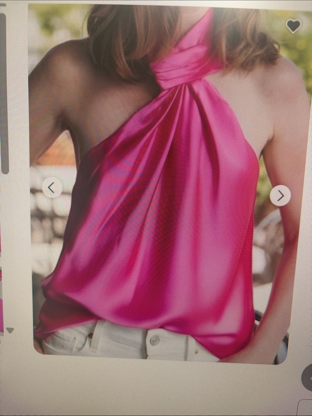 Milly Hot Pink Satin Halter With Beautiful Button Detailing on the Back